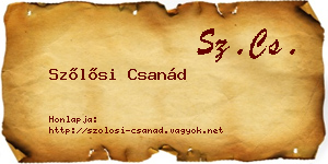 Szőlősi Csanád névjegykártya